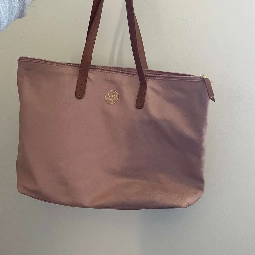 Joy Mangano Pink‎ Pebbled Leather Tote Bag Crossbody Purse Matching Set Normcore